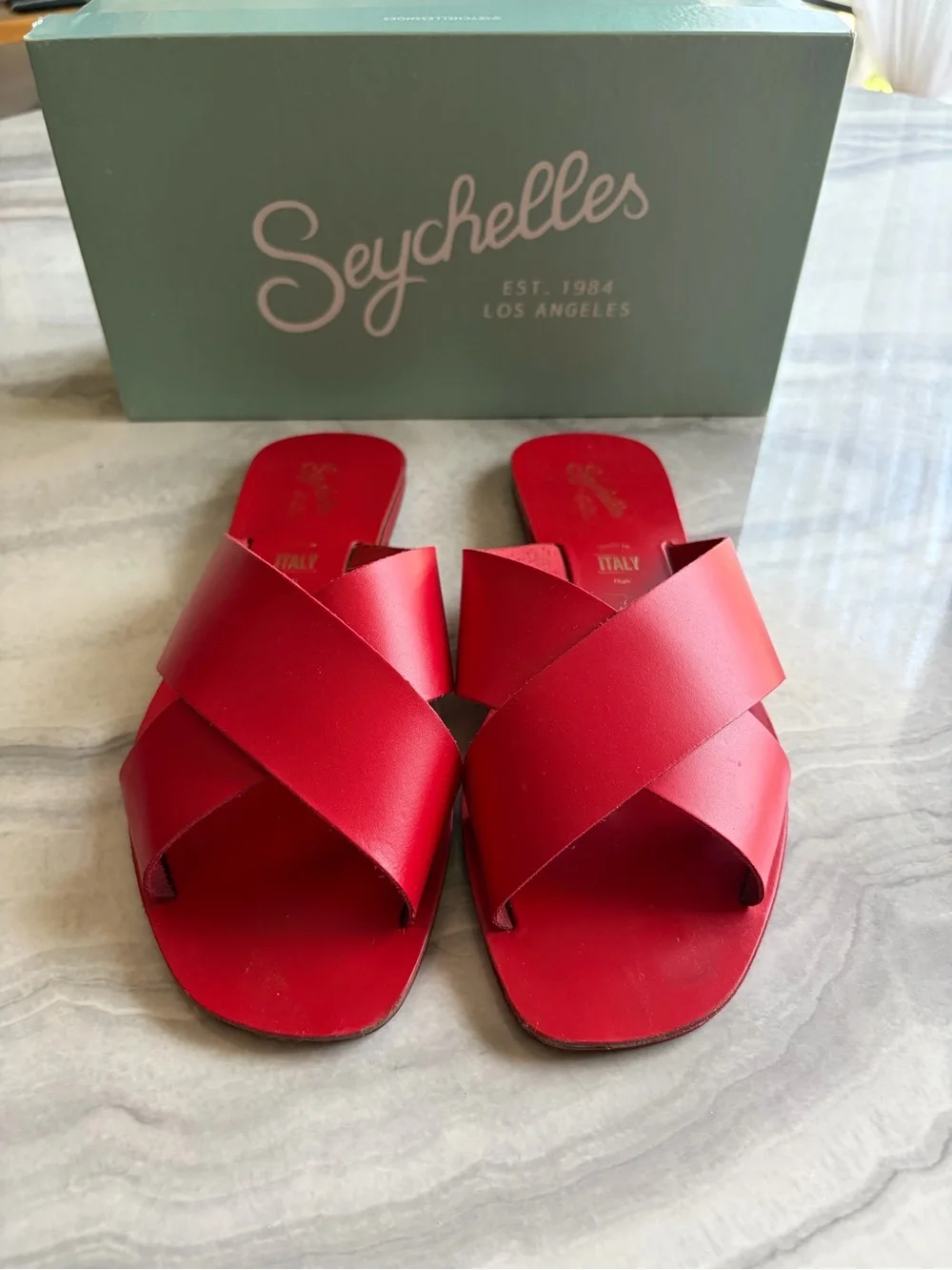 SEYCHELLES TOTAL RELAXATION SLIDE SANDALS